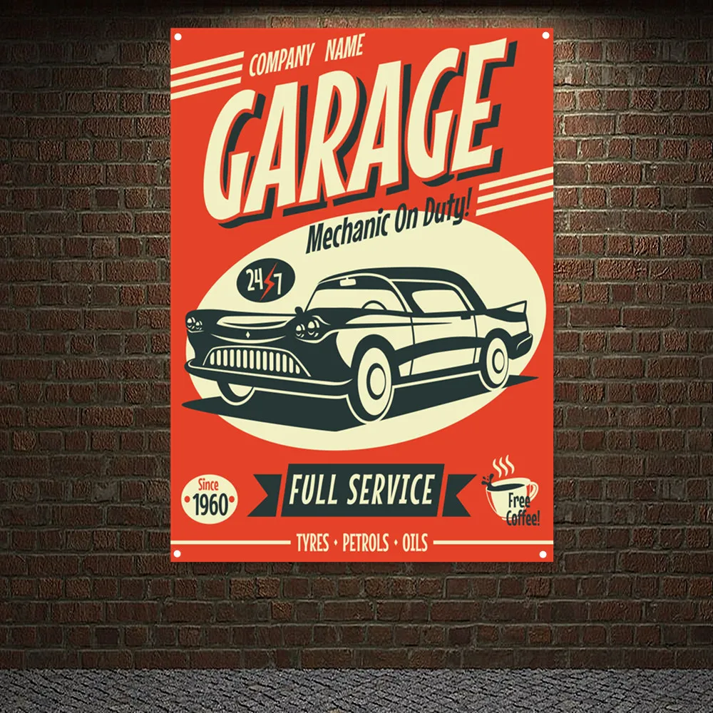 MECHANIC ON DUTY Vintage CAR F – обзор и цена Auto Repair Shop Banners
