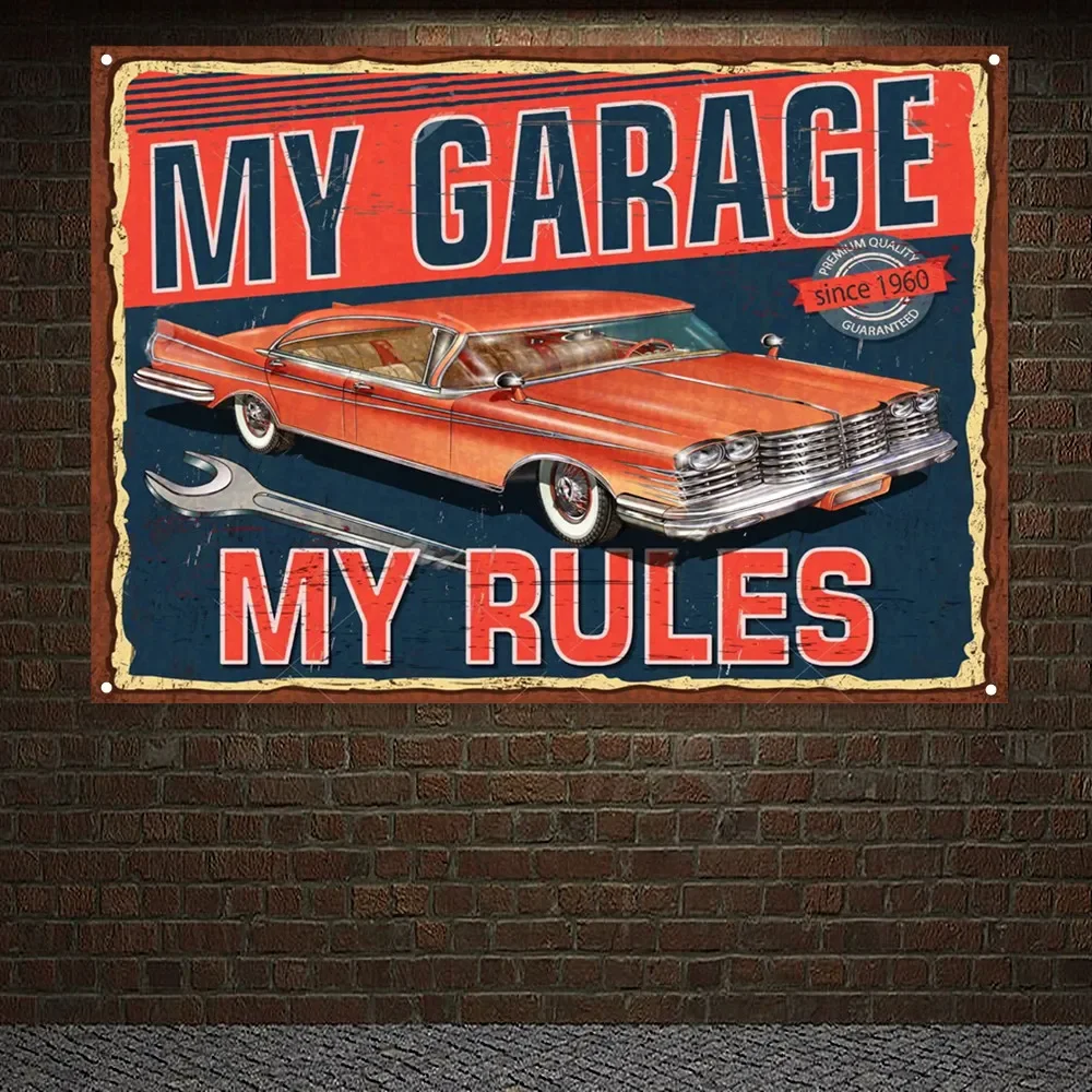 MY GARAGE MY RULES Vintage CAR – обзор и цена Auto Repair Shop Banners