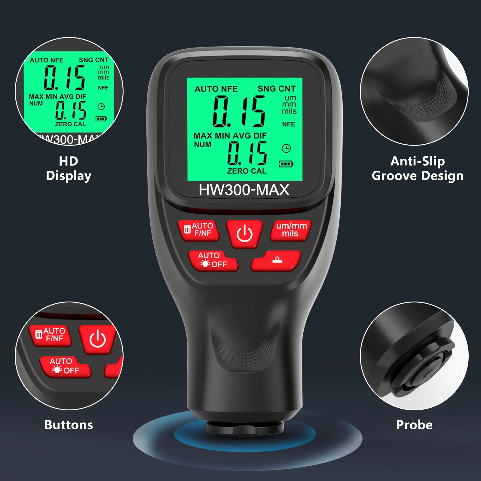 1Set HW300-MAX Coating High Pr – обзор и цена Paint Thickness Gauge